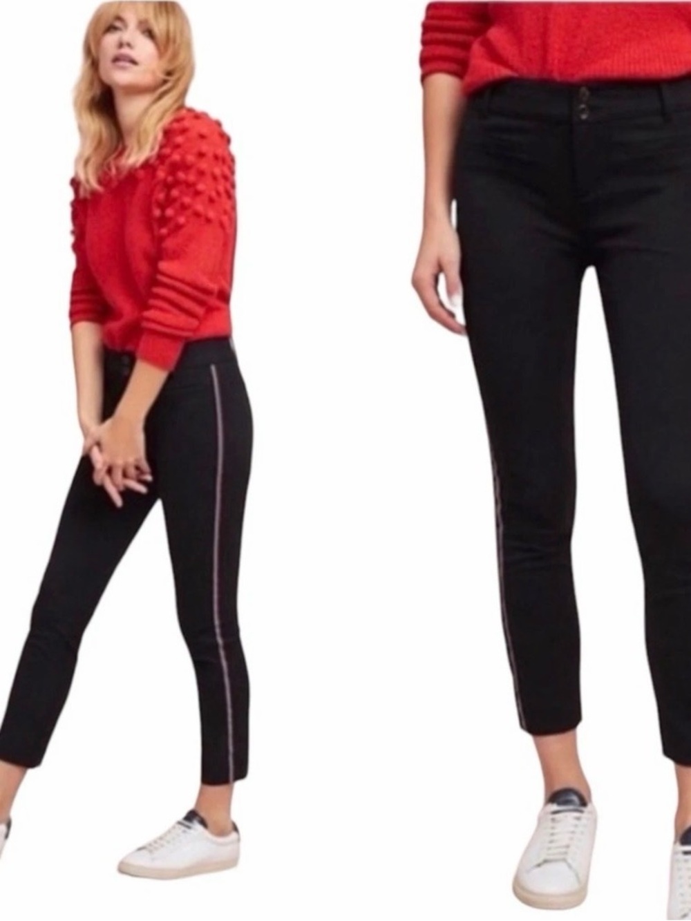 Anthropologie The Essential Slim Ankle Black Trousers